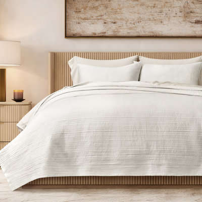 Channel Stitch Cotton Quilt Bedding Set