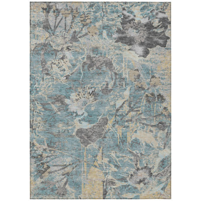 Machine Washable Indoor/Outdoor Chantille ACN2929 Floral Rug