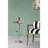 Round Aluminum Side Table with Silver Branch Design and Gold Bird Accents