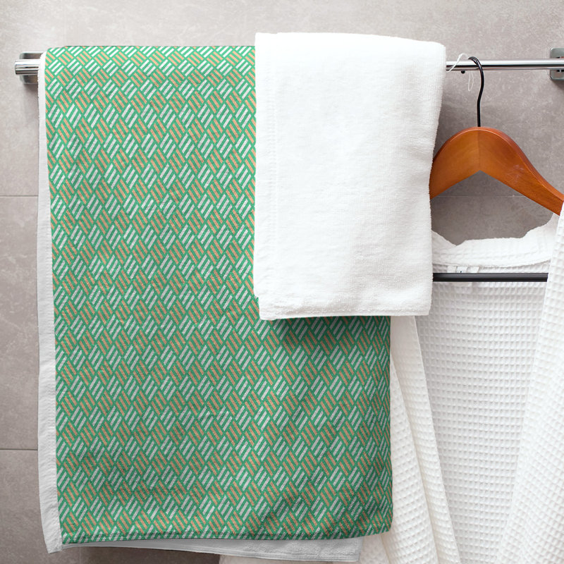 Katelyn Elizabeth Bath Towel, Green/Orange