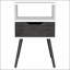 Table de chevet élégante avec plateau supérieur, une tablette ouverte, un tiroir et quatre pieds en métal pour les chambres à coucher modernes