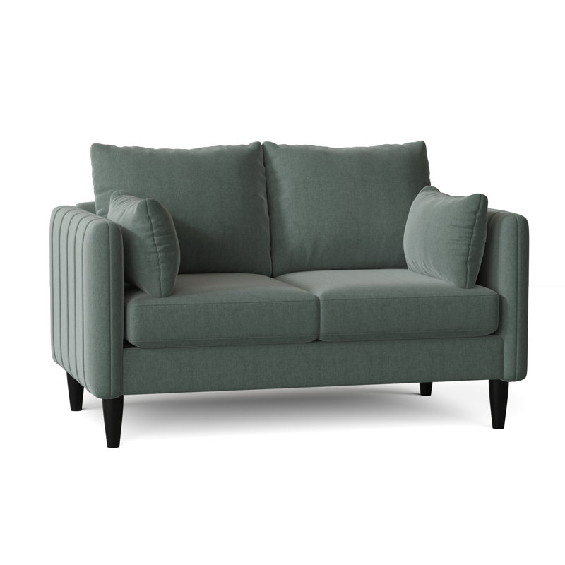 Kaveen Upholstered 58'' Loveseat, Espresso, Jango Snow