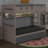 Bunk Bed With LED Lights, Wood Castle Style Bunk Bed With Storage Drawers And Shelf-1200093674-1200093675