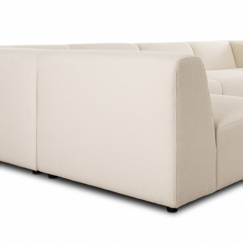 Lawndale 5PC Sectional W/ RAFC-Napa Sandstone, Left Hand Facing, Fayette Cloud Polyester Blend