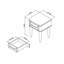 44 cm W Bedside Table
