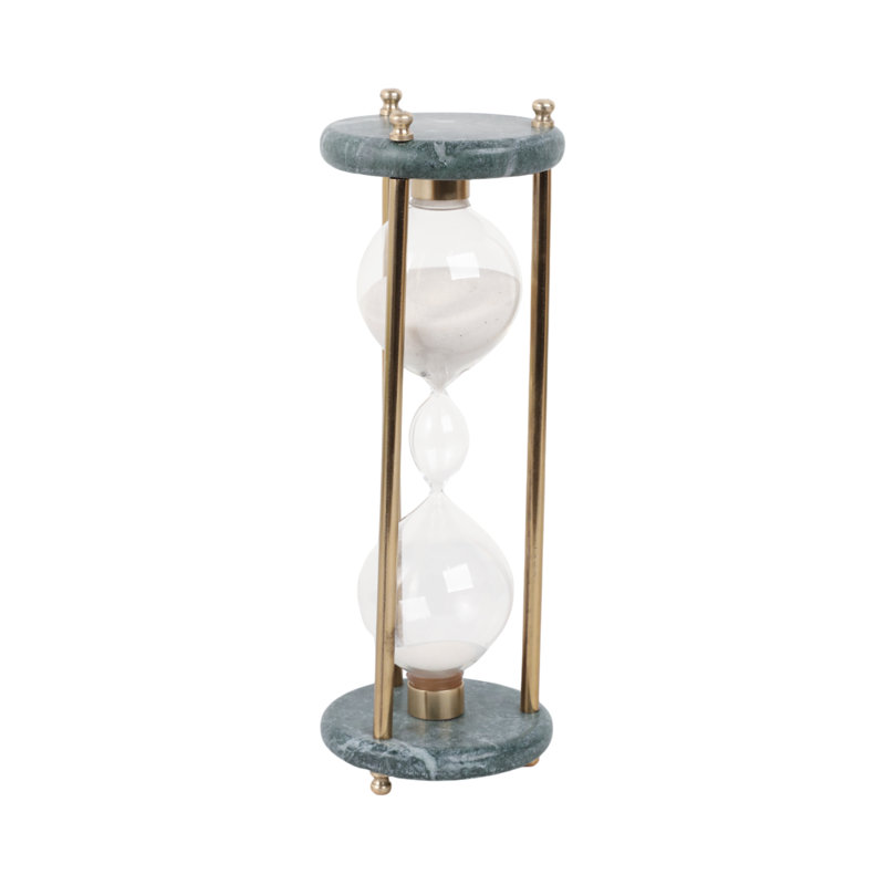 11" Finnegan Green Marble Hourglass