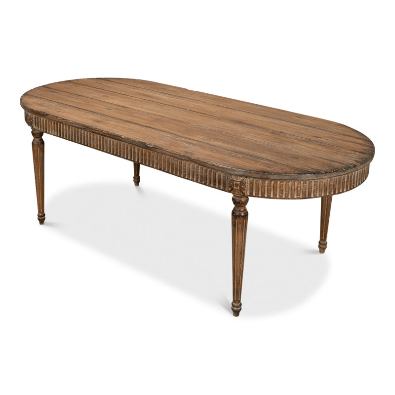 Olguin Oval Pine Wood Dining Table