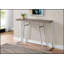 Console moderne étroite pour vestibule ou canapé, base en métal chromé durable et plateau en stratifié brun lisse
