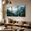 3 panneaux d'art mural sur toile Mountain Valley-1426340682