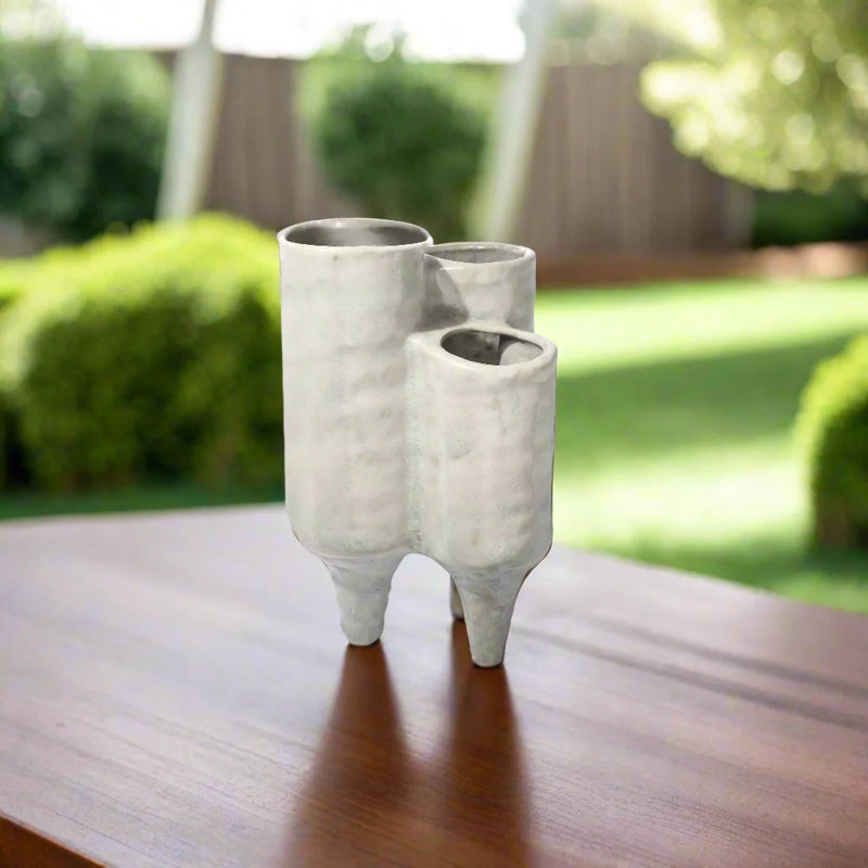 Ceramic Table Vase, White