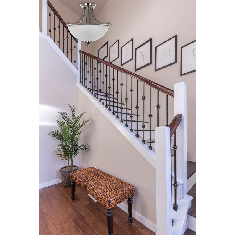 Hillsville Glass Semi Flush Mount