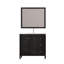 Meuble-lavabo de salle de bain de 90 cm (35,5 po), fini noir, lavabo en résine, 3 tiroirs, portes à fermeture amortie, structure en contreplaqué avec protection contre les éclaboussures, construction durable