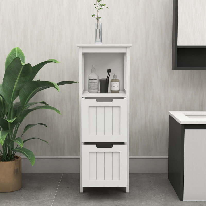 Armoire de salle de bain avec 2 tiroirs et 1 tablette de rangement