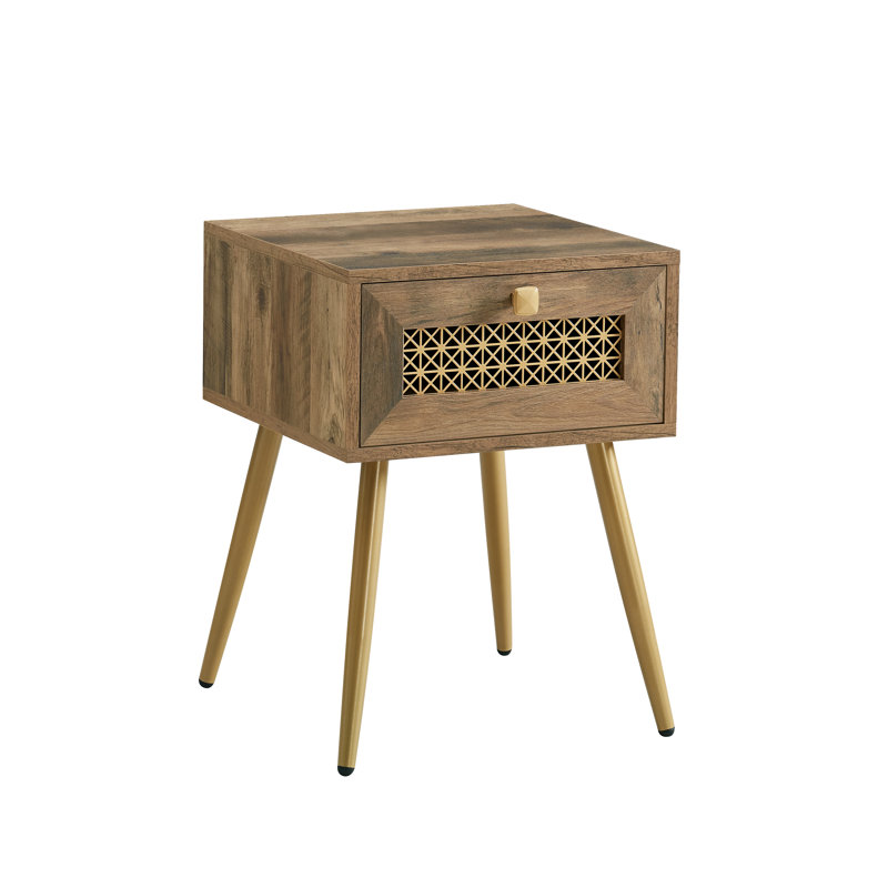 Table de bout avec rangement, Chêne rustique