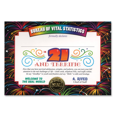 21 et excellent certificat