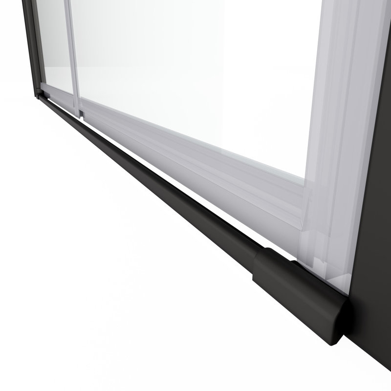 Porte de douche à pivot de qualité avec verre trempé 1/4 po - noir mat