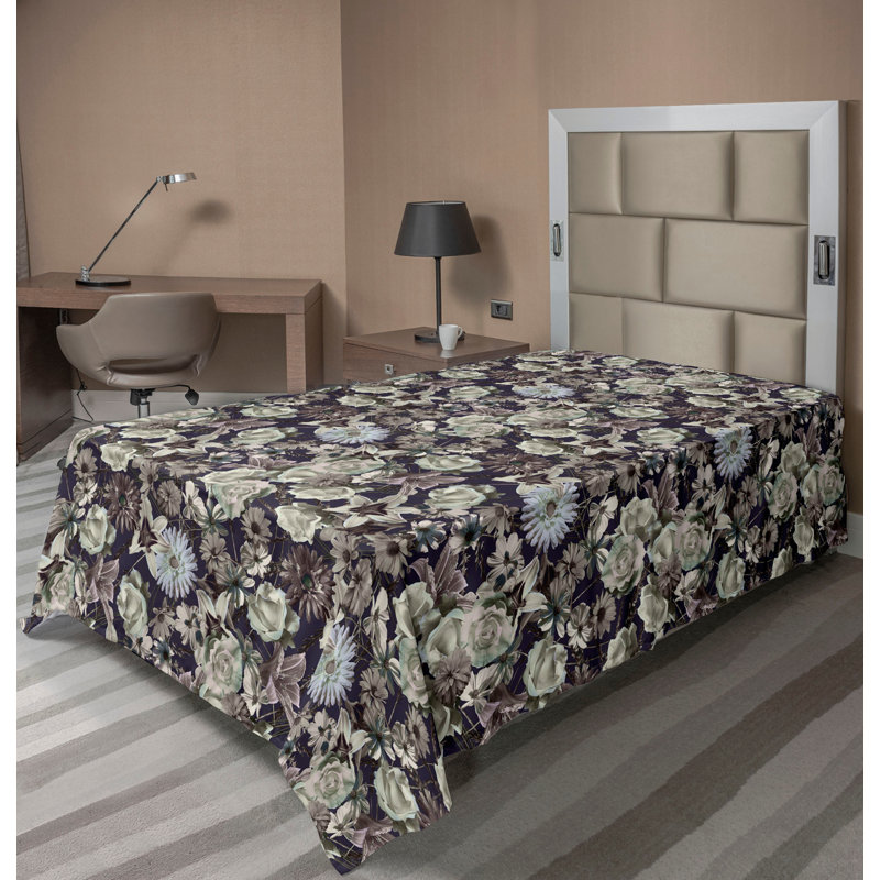 Drap plat botanique Ambesonne, Drap plat pour lit simple