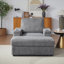 Fauteuil inclinable simple en velours côtelé de 42,5 pouces avec coussin de dossier, porte-gobelet, repose-pieds de rangement, canapé de salon confortable et profond-2042880590