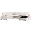 Convertible multifonctionnel en forme de L avec rangement, 5 sièges en chenille beige, convient à un espace de vie principal, deux coussins décoratifs intégrés au rangement, support de dossier en chenille 5