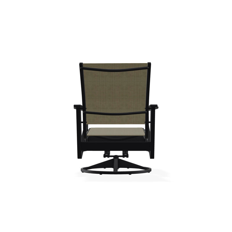 Wexler Outdoor Swivel Lounge Chair, Collect Charcoal, Black