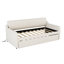 Lit de jour beige avec couchette mobile et prise de courant pour lit simple - Placid