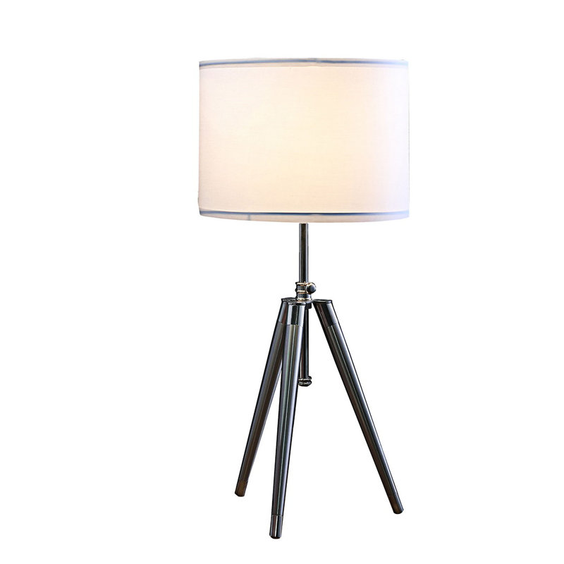Lampe de table à trépied réglable Mid-Century en métal avec finition élégante et lueur douce