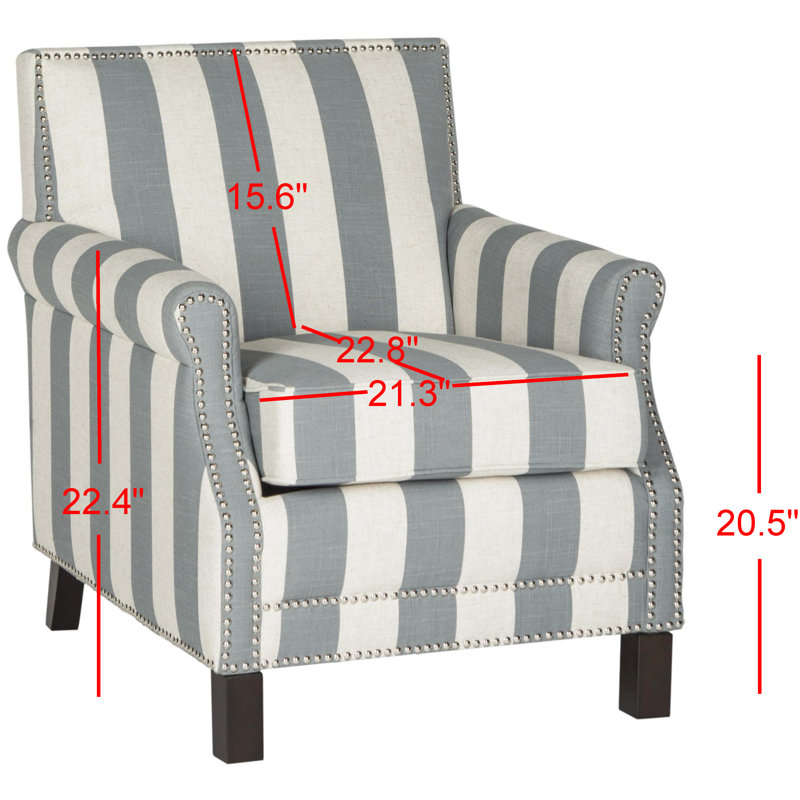 Fauteuil Lawson de 28,3 cm de large, Mélange de polyester gris / blanc