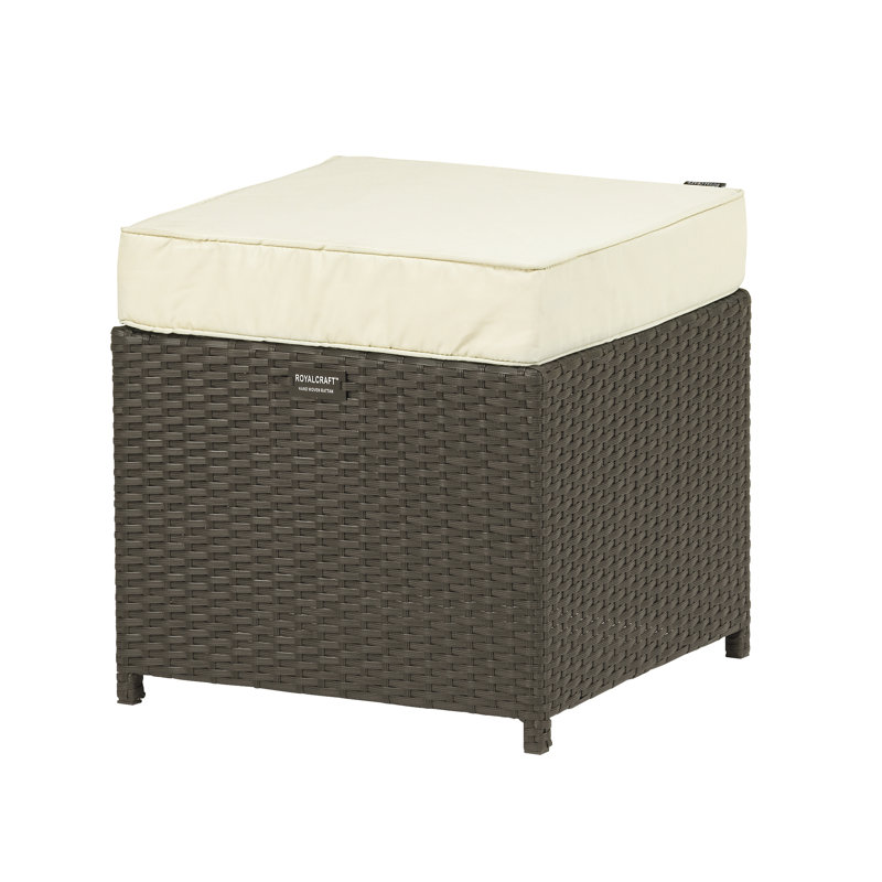 Cannes Garden Stool with Cushion, Mocha Brown
