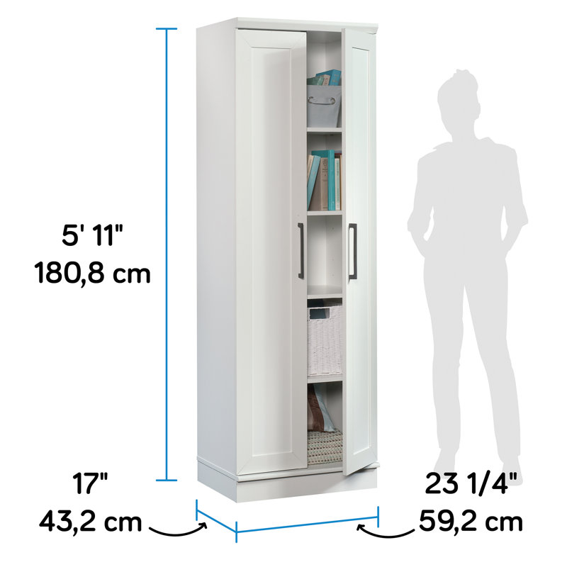 Carnesha 4 - Shelf Storage Cabinet, Soft White