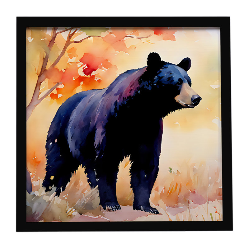 Ours noir américain, impression sur métal encadrée