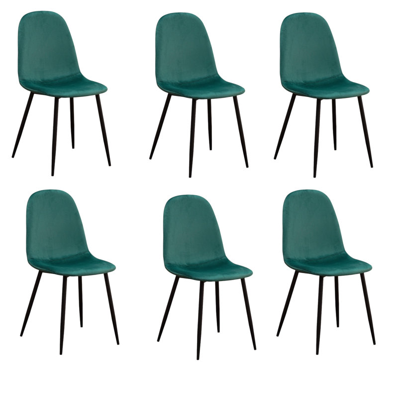 Elegant & Versatile Set of 6 Fabela Chairs – Upholstered Hand-Finished Scandinavian Modern Dining Chairs with Ergonomic Seat