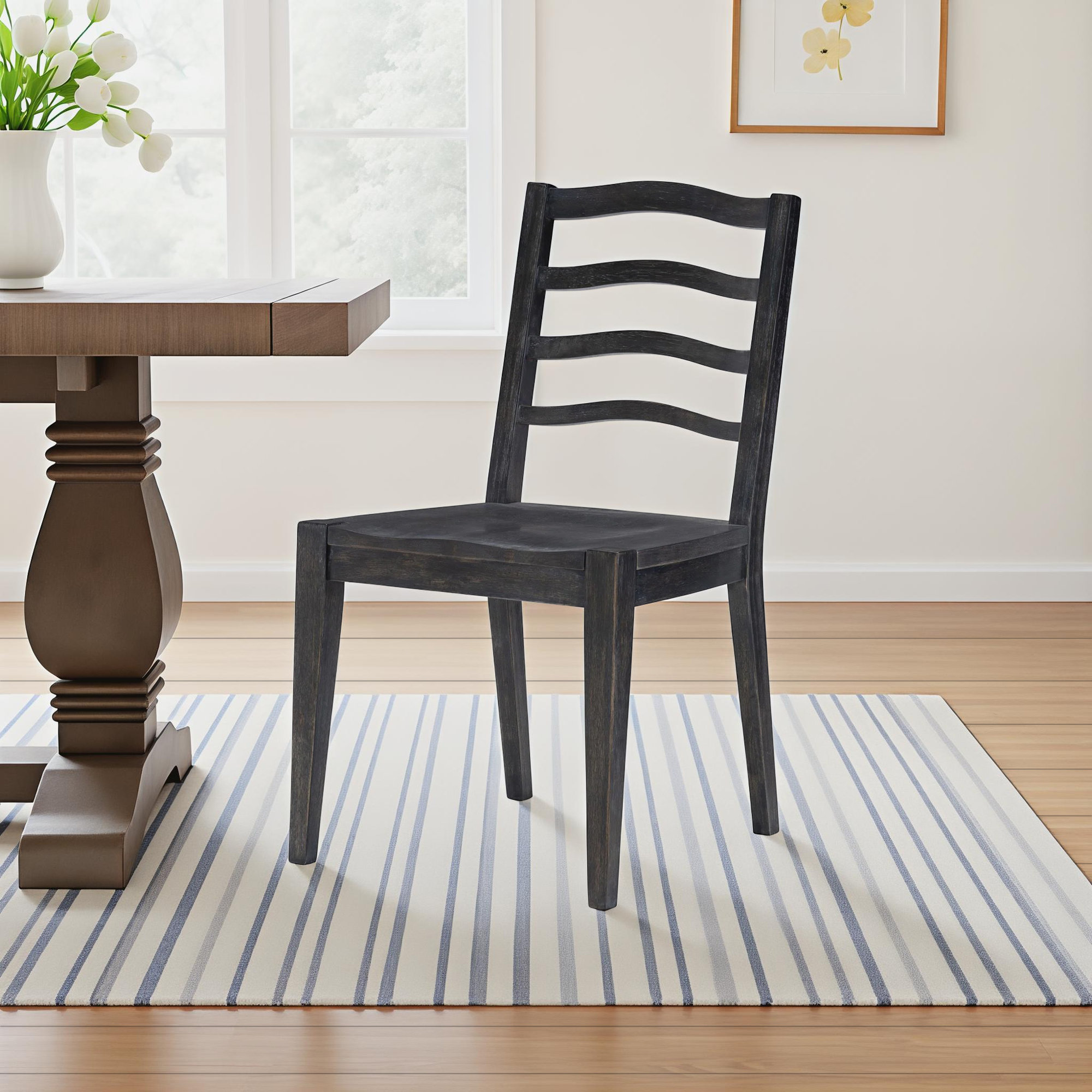 Halifax Ladder Back Chair (KD, Wood Seat, Seat Height: 19")