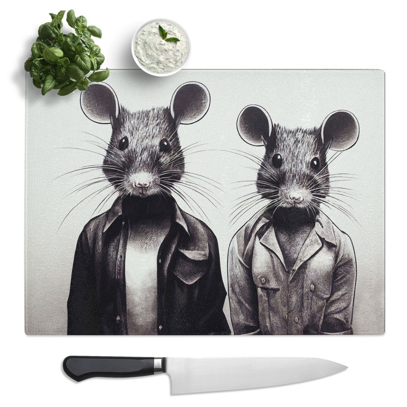Two Street Rats  Glass Chopping Board