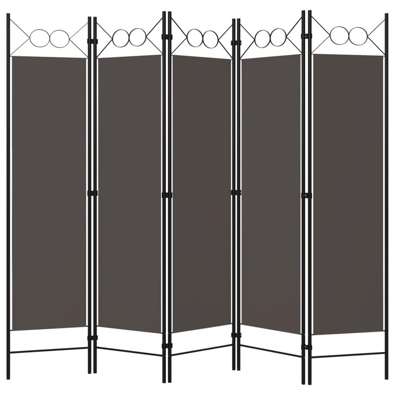 Tati 457.2cm H Folding Room Divider, 5, Anthracite