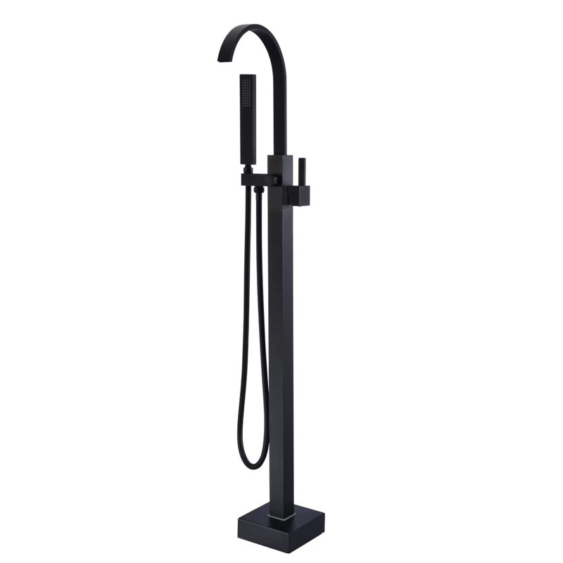 Single Handle Floor Mounted Tub Faucet, Matte Black