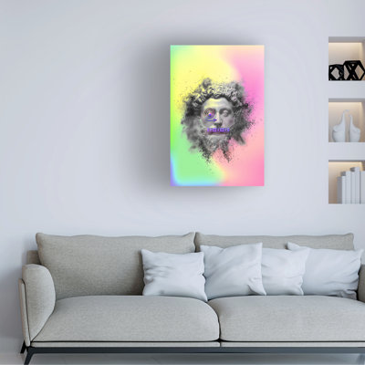 " Wrapped Canvas Wall Art - Fadil Roze 'Felios' Wall Art For Living Room, Bedroom, Or Office Décor - 12x19 "