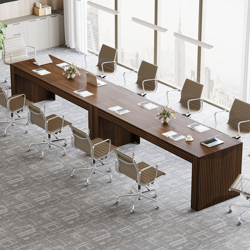 78.7" Rectangle Conference Table, Dark Brown