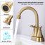 Robinet de salle de bain 4 pouces en or brossé avec bonde escamotable et tuyaux d'alimentation - Contrôle élégant du débit d'eau du lavabo-lavabo 2