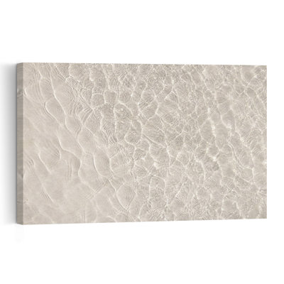 Ripples On Sand Serene Contemporary Beach Nature Wall Art Print 1 Piece Wrapped Canvas Wall Art