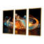 Feu, eau, vagues, bleu et orange - ensemble d'art abstrait mural-207247292-207247284