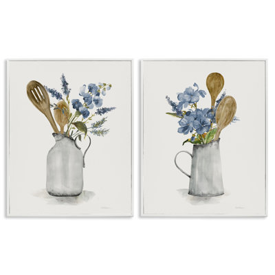 Kitchen Pitcher Bouquets 2pc Framed Giclee Set, design by Carol Robinson