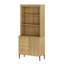 Garde-manger cannelé de 71,6 po de hauteur, armoire de présentation en bois avec portes et tablettes réglables, armoire moderne polyvalente pour la salle à manger et la chambre à coucher-129787490