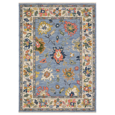 Tapis bleu / multicolore Elleanna