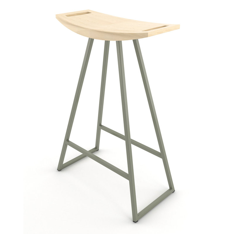 Robert Counter Stool with Metal Frame, Maple, Counter Stool (24" Seat Height), Prairie Green