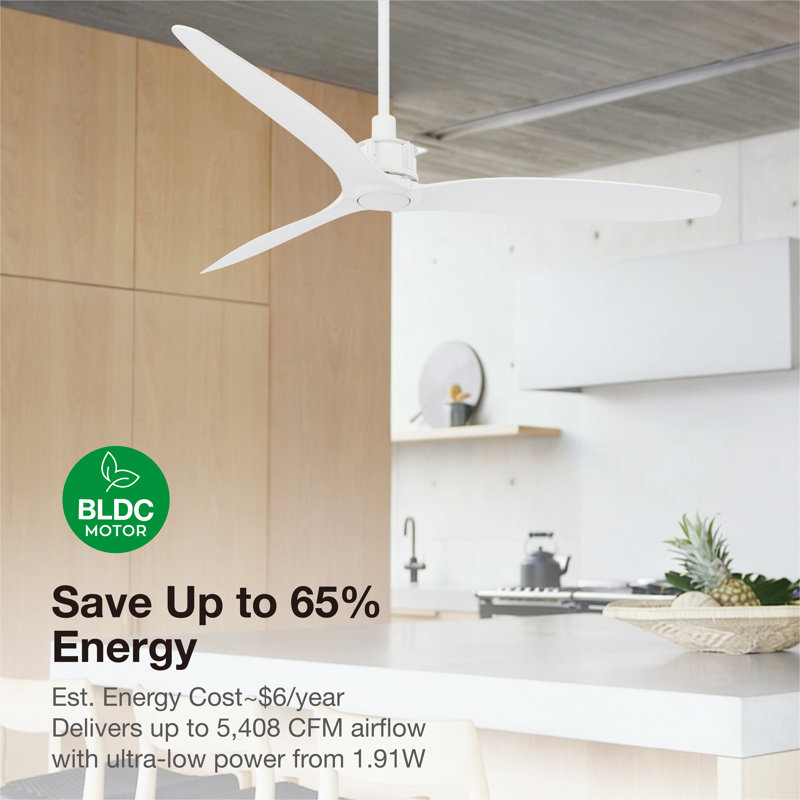 Viceroy 52in 3-Blades Indoor Ceiling Fan with Remote Control, White