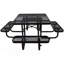 Square Outdoor Steel Picnic Table With Umbrella Hole, Patio Table-1179209046
