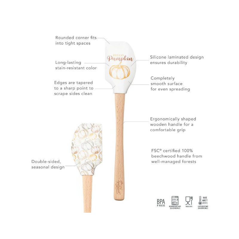 Spatulart Hello Pumpkin Wood Handled Spatula