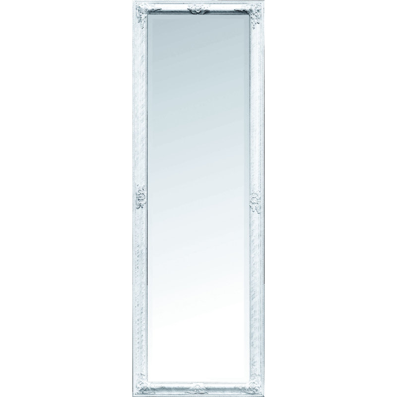 Gambier Wood Flat Wall Mirror, White, 187cm H x 62cm W