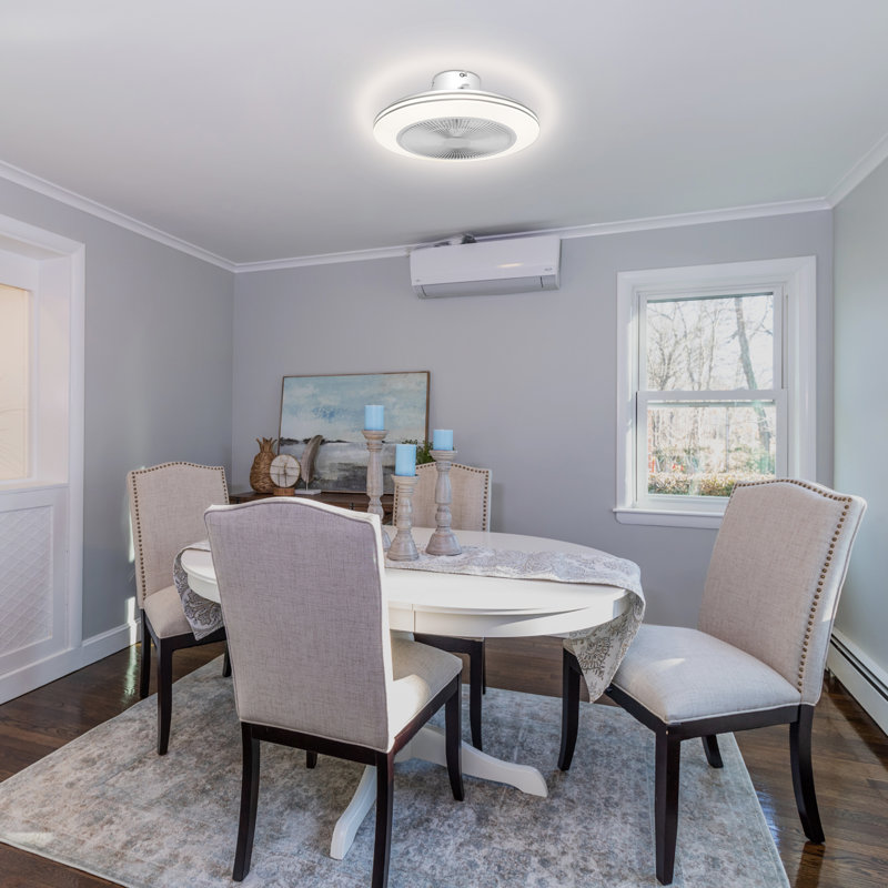 Ventilateur de plafond à profil bas à DEL avec ventilateur de plafond blanc avec lumière