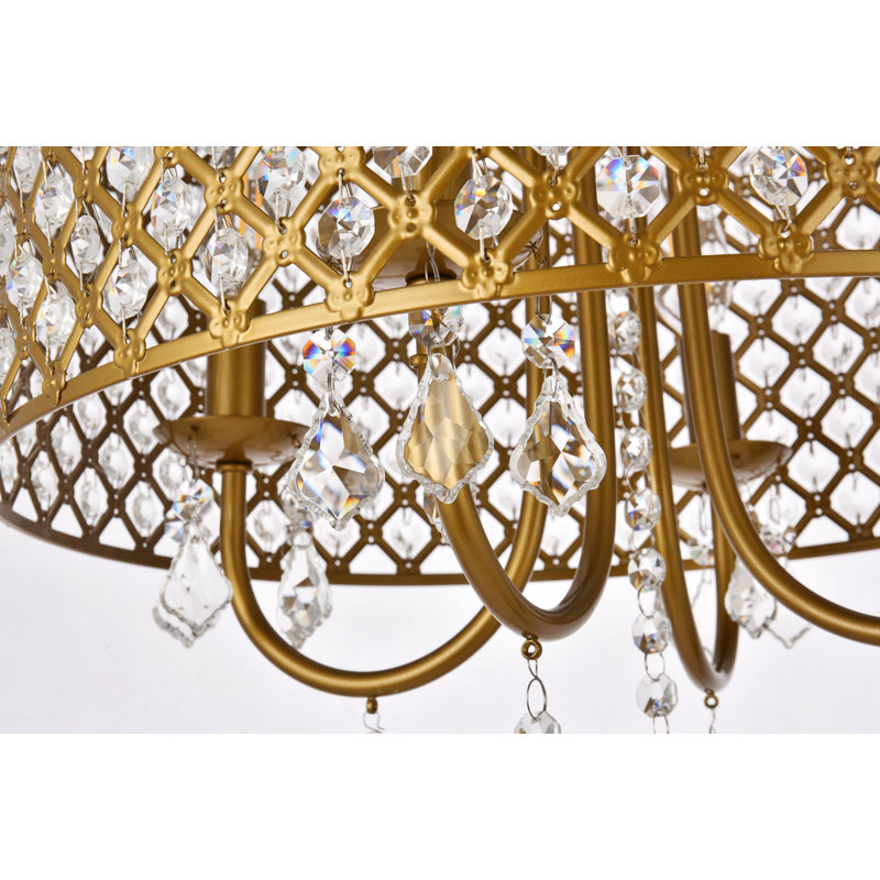 Dusin Semi Flush Mount, Brass, 19" H x 17" W x 17" D, Brass/Clear